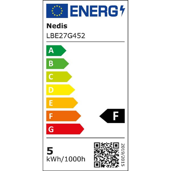 Nedis Frostet LED-pære varm hvit E27, G45, 4,9W, 470lm, 2700K