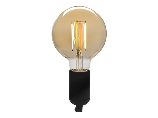 DENVER LBF-404 - LED-filamentlyspære - form: G95 - E27 - 4.9 W - hvitt lys - 1800-2700 K