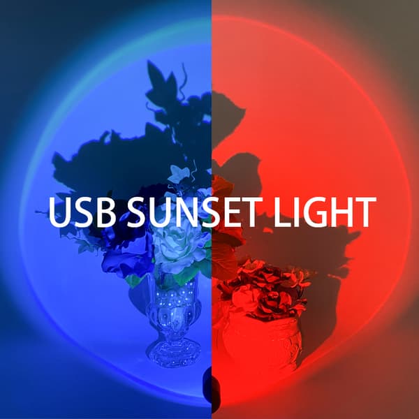 USB Projektorlampa / LED Solnedgång, 14-lägen