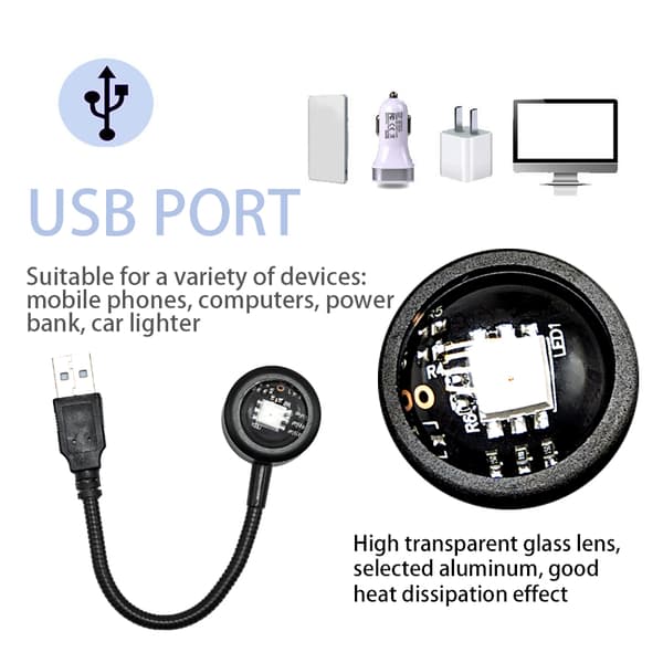 USB Projektorlampa / LED Solnedgång, 14-lägen