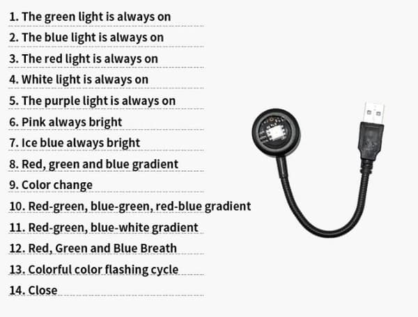 USB Projektorlampa / LED Solnedgång, 14-lägen