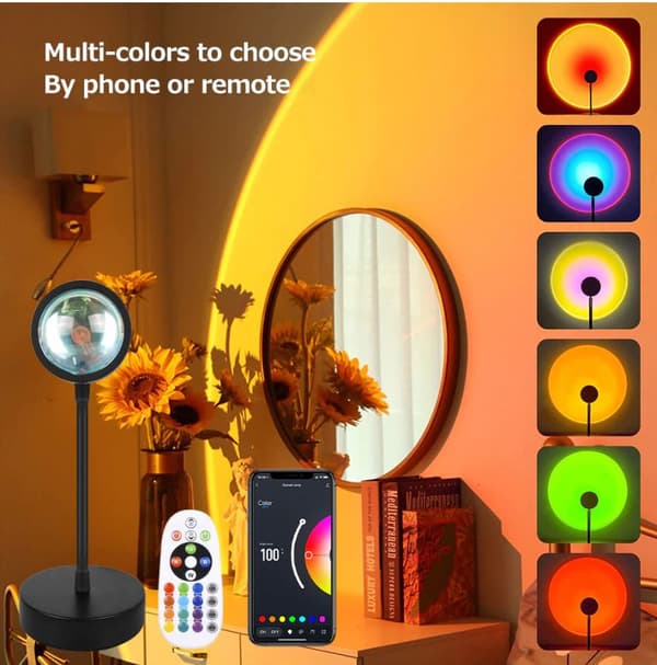 LED Solnedgång / Projektorlampa, bordslampa, bluetooth, fjärrkontroll