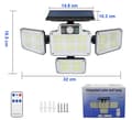 Miniatyrbild 2 av 2: Superstark solcellsstrålkastare med 228 led-lampor, rörelsesensor och solcellsladdning
