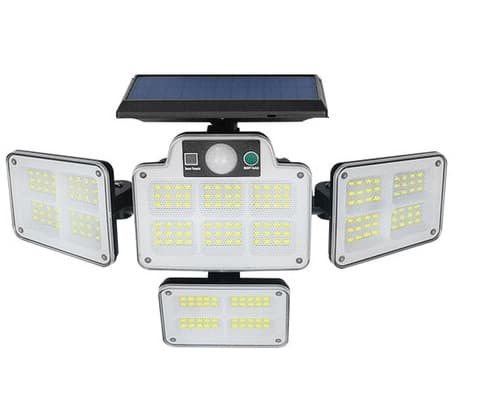 Superstark solcellsstrålkastare med 228 led-lampor, rörelsesensor och solcellsladdning