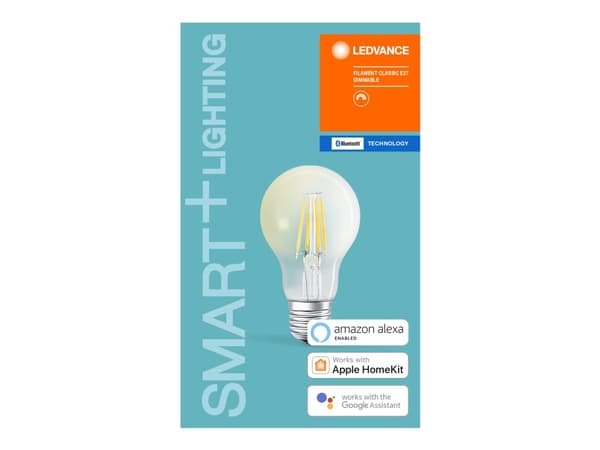 Osram SMART+ Filament Classic Dimmable, Älylamppu, Läpinäkyvä, Bluetooth, LED, E27, Lämmin valkoinen