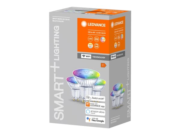 LEDVANCE SMART+ WiFi SPOT GU10 Multicolour, Älylamppu, Hopea, Wi-Fi, Integroitu LED, GU10, Multi