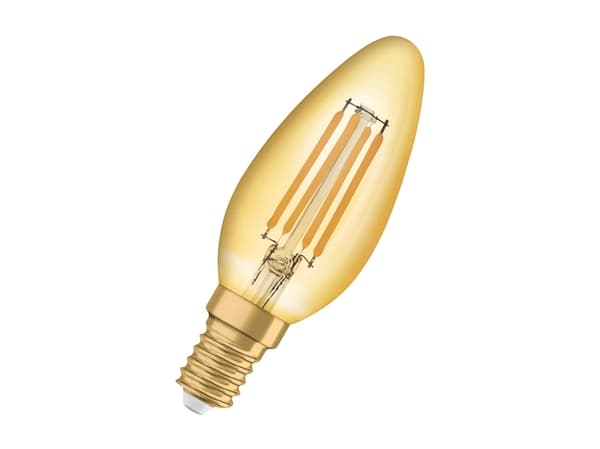 OSRAM Vintage 1906 - LED hehkulamppu - kirkas viimeistely - E14 - 4 W (35 W vastaava) - luokka F - lämmin mukavuusvalo - 2400 K - kultainen