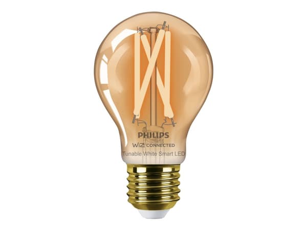 Philips Smart - LED-glödlampa med filament - form: A60 - E27 - 7 W (motsvarande 50 W) - klass F - tunable white/amber light - 2700-5000 K