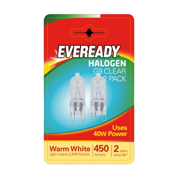 Eveready G9 klar LED-pære (pakke med 2) Warm White One Size