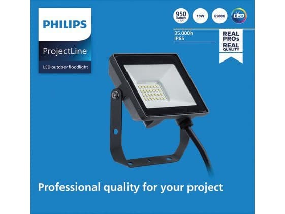 Philips 8719514954588, 10 W, LED, Musta, 6500 K, 950 lm, IP65