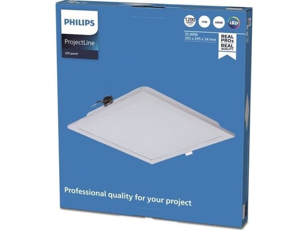 Philips 8719514955288, Neliö, Katto, Valkoinen, 15 W, Valkoinen, 4000 K