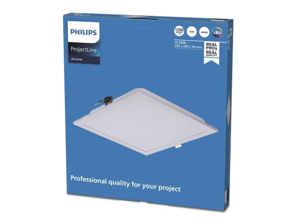 Philips 8719514955288, Neliö, Katto, Valkoinen, 15 W, Valkoinen, 4000 K