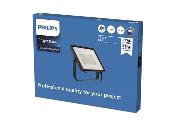 Philips Flomlys, Sort, IP65, 150 W, LED, 3000 K, 13500 lm