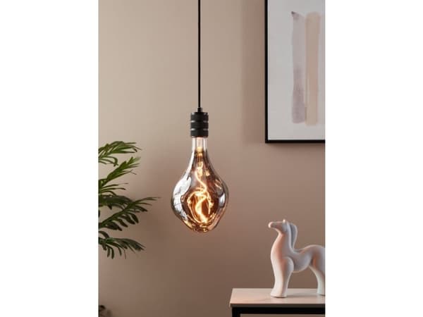 Eglo - LED-glödlampa med filament - form: D165 - E27 - 4 W (motsvarande 9 W) - varmt vitt ljus - 1800 K