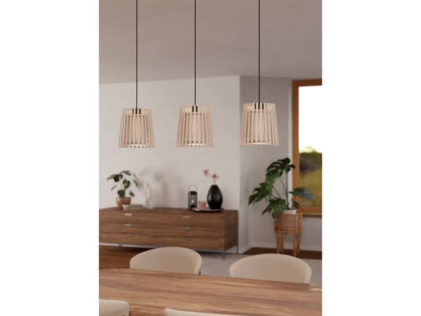 EGLO FATTORIA LANGBORD 3L E27 SORT/BRUN/HVID