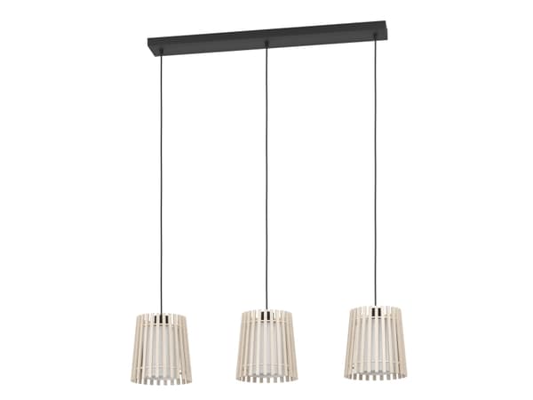 EGLO FATTORIA LANGBORD 3L E27 SORT/BRUN/HVID