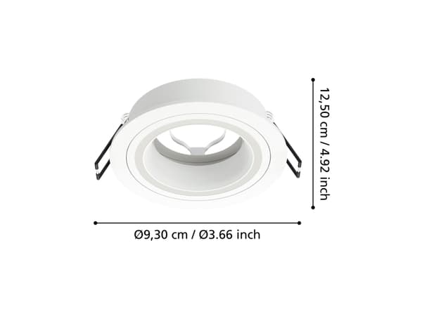 EGLO CAROSSO INDBYG. GU10 Ø93 HVID