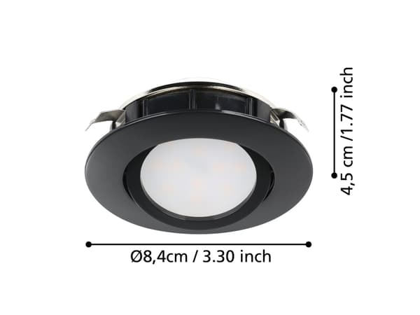 EGLO PINEDA INDBYG. Ø84 5,5W 500LM DÆMPB. SORT
