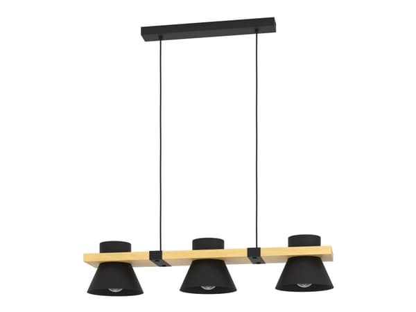 EGLO MACCLES LANGBORD 3L E27 SORT/NATUR FSC