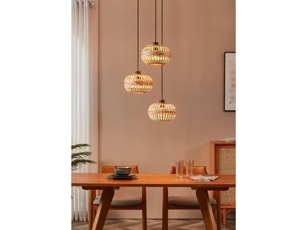 EGLO AMSFIELD 1 CLUSTER RIIPUS 3XE27 MUSTA/LUONTO