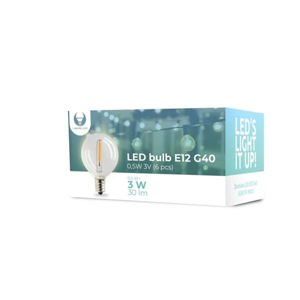 Forever Light LED-lampa x 6, E12 G40 0,5W 30lm