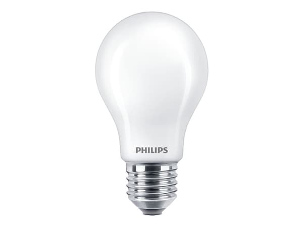 Philips - LED-glödlampa - form: A60 - glaserad finish - E27 - 5.9 W (motsvarande 60 W) - klass D - varmt vitt ljus - 2700 K - matt