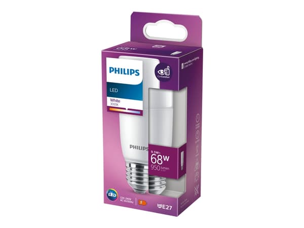 Philips LED Stick - LED-lyspære - form: T38 - mattslipt finish - E27 - 9.5 W (ekvivalent 68 W) - klasse F - hvitt lys - 3000 K