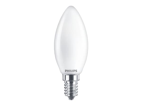 Philips - LED-lyspære - form: B35 - mattslipt finish - E14 - 3.4 W (ekvivalent 40 W) - klasse D - varmt hvitt lys - 2200-2700 K