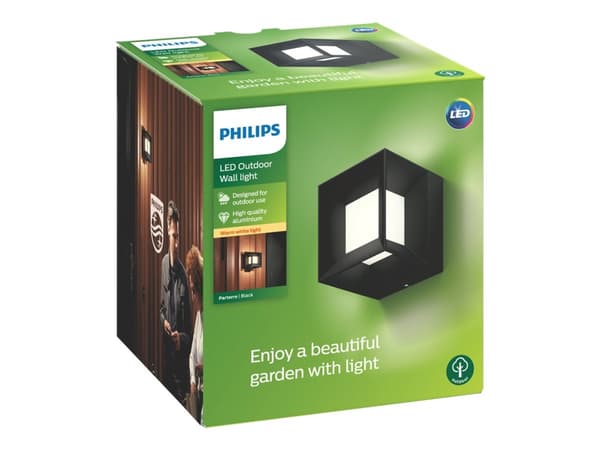 Philips myGarden Seinävalaisin, Seinävalaistus ulkotiloihin, Musta, Alumiini, Synteettinen, IP44, Puutarha, Patio, II