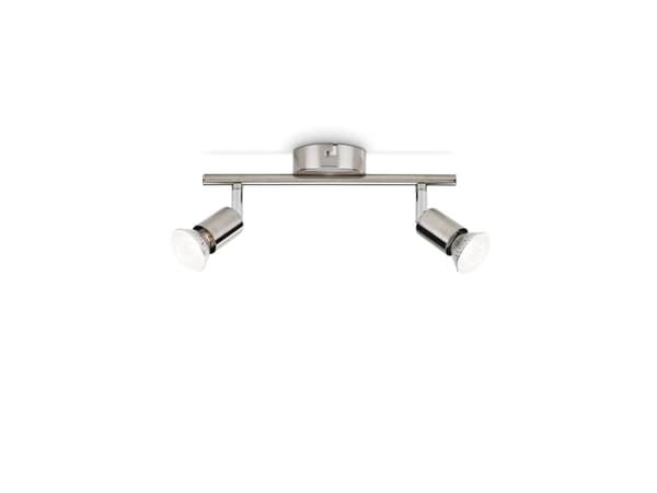 Philips myLiving Limbali-spotlys til tak/vegg, 2 stk., Spotlight på skinne, GU10, 2 ampuller, LED, 230 V, Kromfarget Kromfarget
