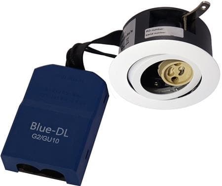 Blue-DL Ø87/H42mm, pyöreä, ruuvikiinnitys, 3-napainen liitäntä, erikois GU10 5401008461 (ei toimiteta), ISO, valkoinen STANDARDI