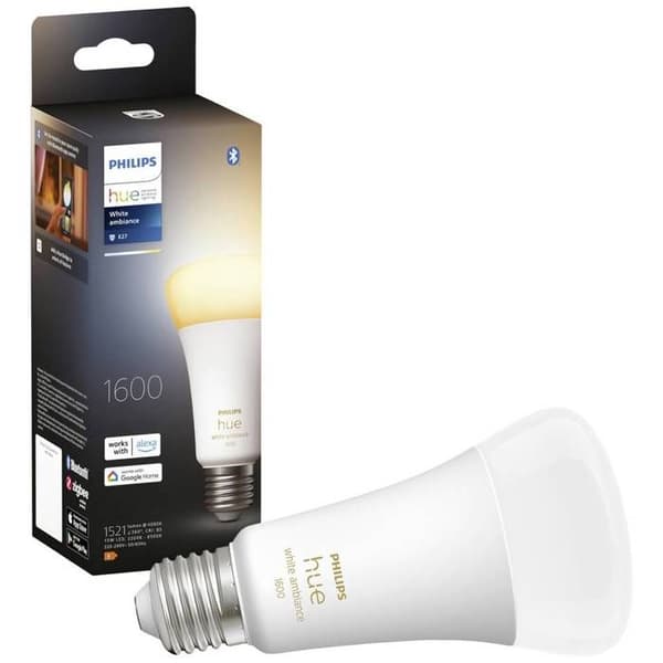 Philips Hue White Ambiance, E27 Ansluten LED -glödlampa, motsvarande 100W, 1600 Lumen, Bluetooth Compatible