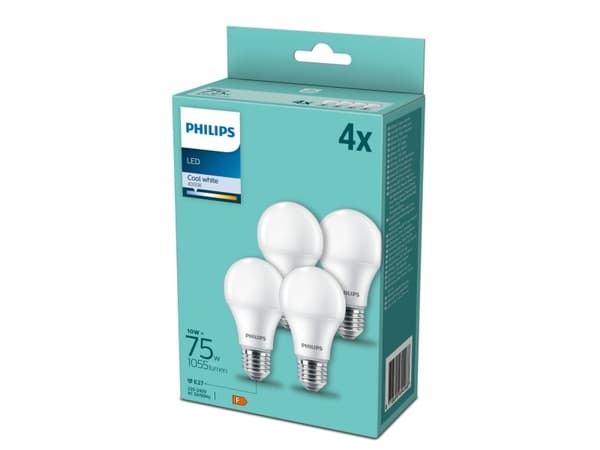 Philips 8718699694968, 10 W, 75 W, E27, 1055 lm, 15000 timer, Kjølig hvit