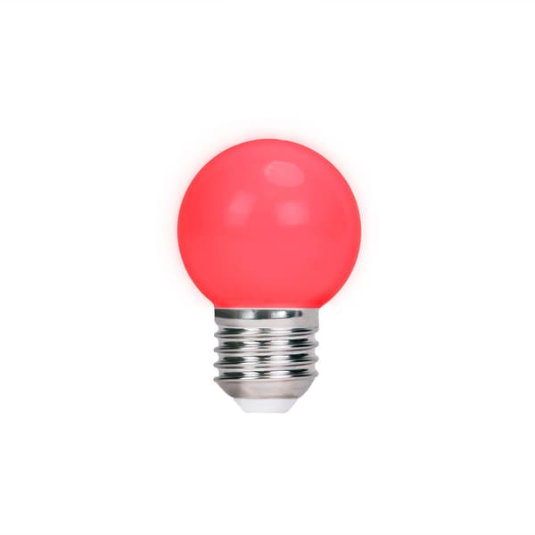 LED-lampe E27 G45 2W 230v rød 5-pak