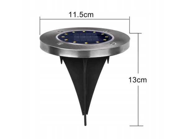 Maclean MCE318 LED Solar Pathway Lights with Ground Spike 12 LED SMD Neutral White 4000K 0.7 W Solar Lamp for Outdoor Path Light Garden Lights IP44