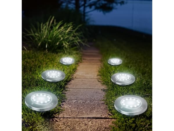 Maclean MCE318 LED Solar Pathway Lights with Ground Spike 12 LED SMD Neutral White 4000K 0.7 W Solar Lamp for Outdoor Path Light Garden Lights IP44