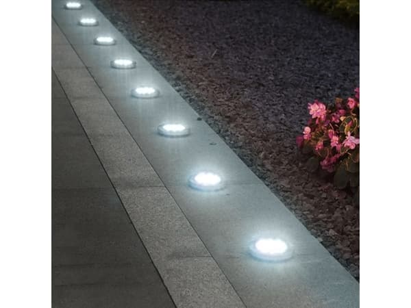 Maclean MCE318 LED Solar Pathway Lights with Ground Spike 12 LED SMD Neutral White 4000K 0.7 W Solar Lamp for Outdoor Path Light Garden Lights IP44