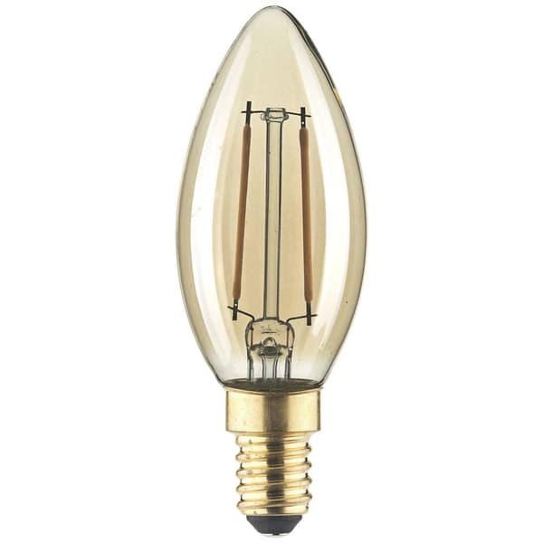 LightMe LM85051 LED-lamp E14 Kronljusform 2.5 W Bernstein (Ø x L) 35 mm x 97 mm 1 st
