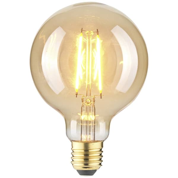 LightMe LM85060 LED-lamp E27 Klotform 4.5 W Bernstein (Ø x L) 95 mm x 140 mm 1 st