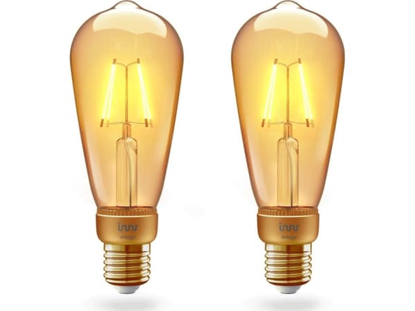 Innr Smart Vintage - LED-glödlampa med filament - E27 - klass F - varmt vitt ljus - 2200 K - vintage (paket om 2)
