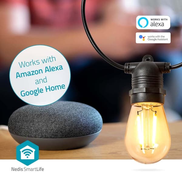 Nedis SmartLife-koristevalot | Partylight | Wi-Fi | Lämmin Valkoinen | 10 LED's | 9.00 m | Android™ | Polttimon halkaisija: 45 mm