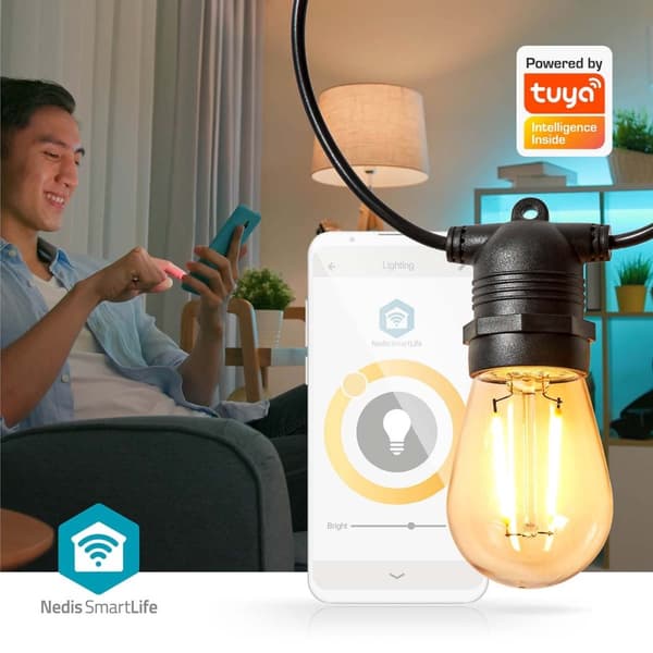 Nedis SmartLife-koristevalot | Partylight | Wi-Fi | Lämmin Valkoinen | 10 LED's | 9.00 m | Android™ | Polttimon halkaisija: 45 mm