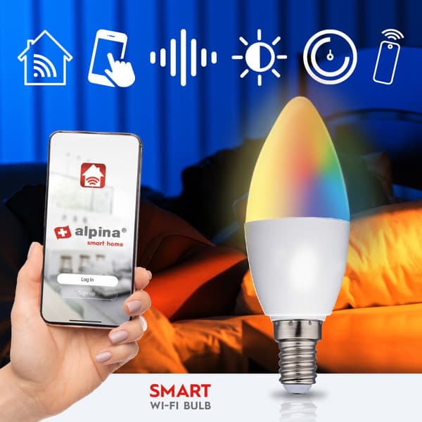 WiFi Smart E14 LED RGBW 4,9W 470 lm