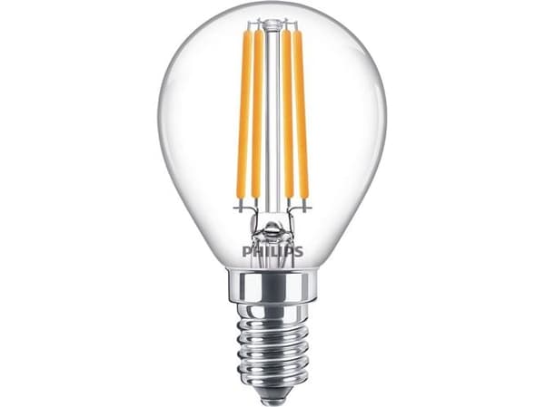 Philips CorePro - LED-glödlampa med filament - form: P45 - klar finish - E14 - 6.5 W (motsvarande 60 W) - klass E - varmt vitt ljus - 2700 K