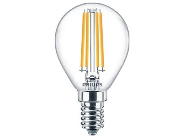 Philips CorePro - LED-glödlampa med filament - form: P45 - klar finish - E14 - 6.5 W (motsvarande 60 W) - klass E - varmt vitt ljus - 2700 K