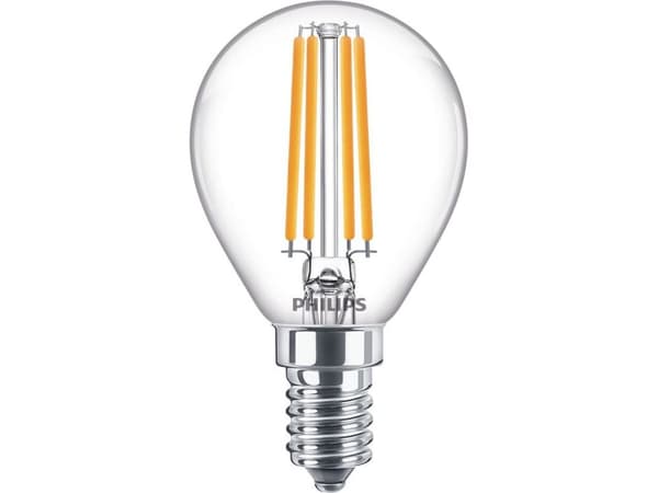 Philips CorePro - LED-glödlampa med filament - form: P45 - klar finish - E14 - 6.5 W (motsvarande 60 W) - klass E - varmt vitt ljus - 2700 K