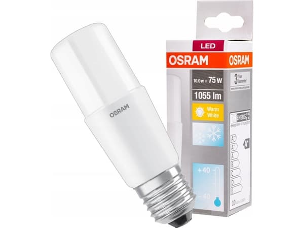 OSRAM LED STAR - LED-lyspære - form: tubulær - mattslipt finish - E27 - 9 W (ekvivalent 75 W) - klasse E - varmt hvitt lys - 2700 K