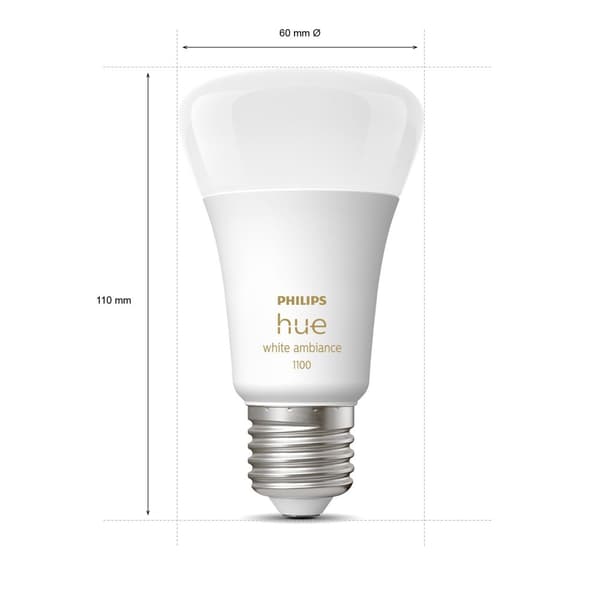 Hue White Ambiance E27 A60 1100lm 2-pak