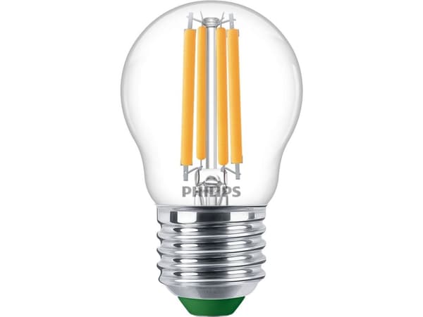 Philips - LED-filamentlyspære - form: P45 - klar finish - E27 - 2.3 W (ekvivalent 40 W) - klasse A - varmt hvitt lys - 2700 K