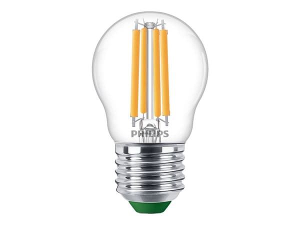 Philips - LED-filamentlyspære - form: P45 - klar finish - E27 - 2.3 W (ekvivalent 40 W) - klasse A - varmt hvitt lys - 2700 K